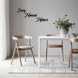 Wallity Every Moment Matters - Escultura de pared de madera negra 25 x 15 cm